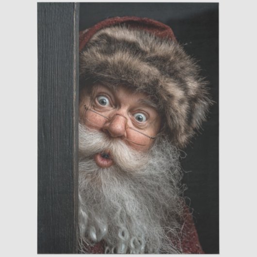 Decoupage Daniel Boone Santa Claus Peek Art Tissuepapier (Voorkant)