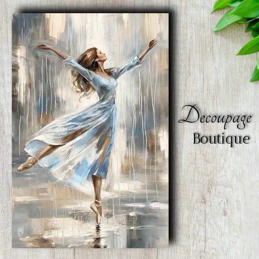 Decoupage Dans de la Pluie Tissuepapier