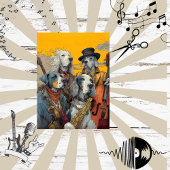 Decoupage Dapper Dog Musical Band Tissuepapier