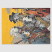 Decoupage Dapper Dog Musical Band Tissuepapier (Voorkant)
