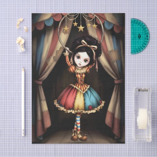 Decoupage Dark Circus Doll Tissuepapier (Craft)