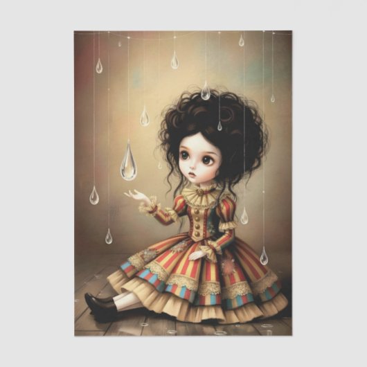 Decoupage Dark Circus Doll Tissuepapier (Voorkant)
