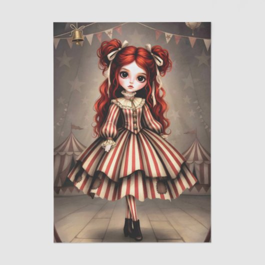 Decoupage Dark Circus Doll Tissuepapier (Voorkant)