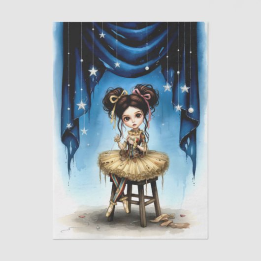 Decoupage Dark Circus Doll Tissuepapier (Voorkant)