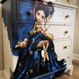 Decoupage Dark Circus Doll Tissuepapier