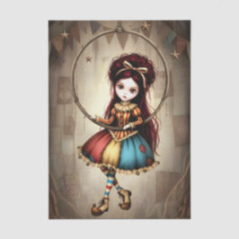 Decoupage Dark Circus Doll Tissuepapier