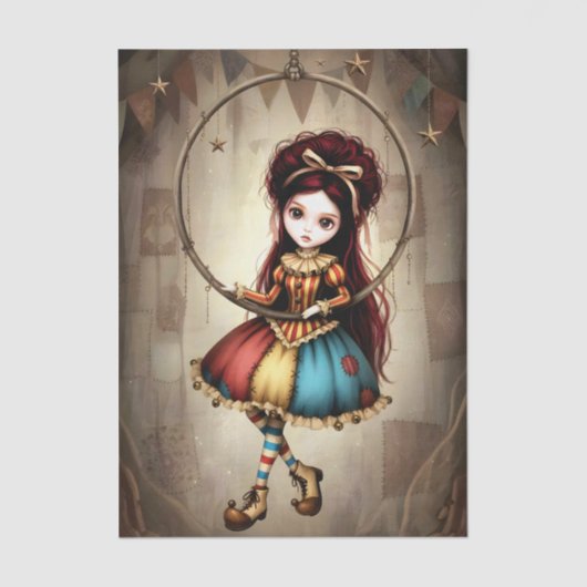 Decoupage Dark Circus Doll Tissuepapier (Voorkant)