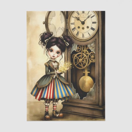 Decoupage Dark Circus Doll Tissuepapier (Voorkant)