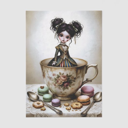 Decoupage Dark Circus Doll Tissuepapier (Voorkant)