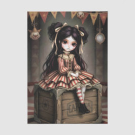 Decoupage Dark Circus Doll Tissuepapier