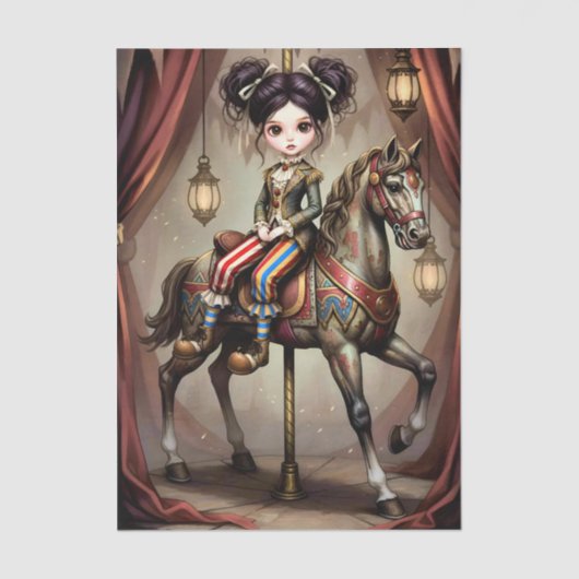 Decoupage Dark Circus Doll Tissuepapier (Voorkant)