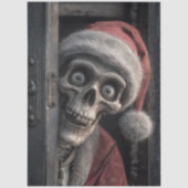 Decoupage Dead Serious Santa Claus Skeleton Peek Tissuepapier (Voorkant)