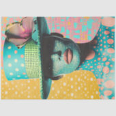 Decoupage Deco Art Kaleidoscopic Teal Woman Tissuepapier (Voorkant)