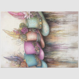 Decoupage Decorated Petten Veerelementen Tissuepapier