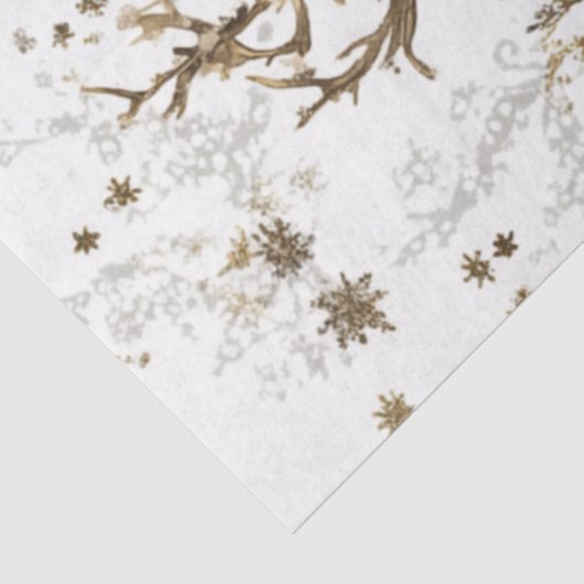 Decoupage Deer Floral Artwork Christmas  Tissuepapier (Detail)