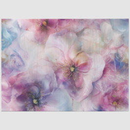 Decoupage Delicate Paarse Roze Blauw Witte Bloemen Tissuepapier