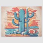 Decoupage Desert Cactus Illustratie Tissuepapier (Voorkant)