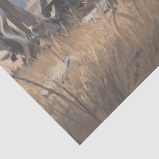 Decoupage Desert Skeleton Fur Feathers Funk Band Tissuepapier (Detail)