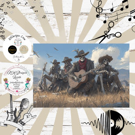 Decoupage Desert Skeleton Fur Feathers Funk Band Tissuepapier