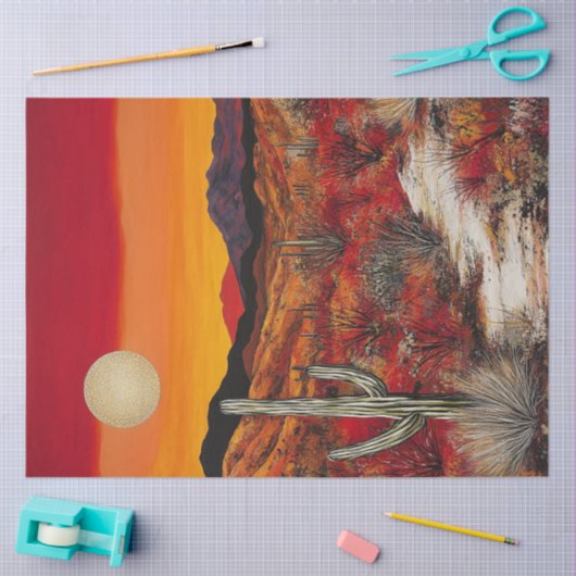 Decoupage Desert Sunset Symphony Design Tissuepapier (Craft)