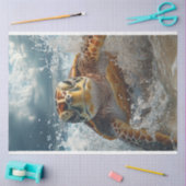 Decoupage Digital Art Zee Schildpad in de oceaan Tissuepapier (Craft)