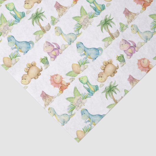 Decoupage Dinosaur Verjaardagsfeest Baby shower Tissuepapier (Detail)