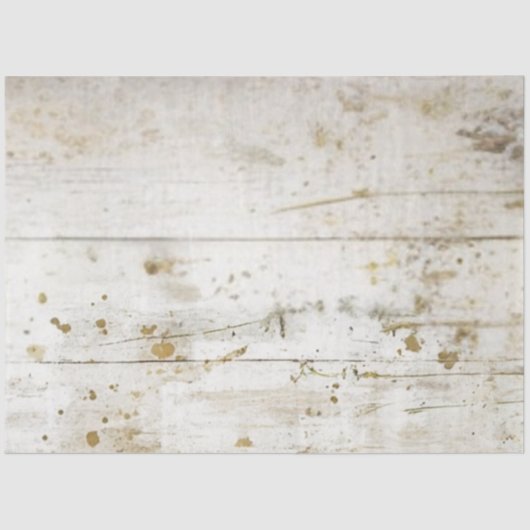 Decoupage Distressed Cream Houten Panel Faux Wall Tissuepapier (Voorkant)
