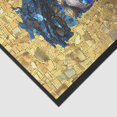 Decoupage Donkere Huid Blauwe Lip Vrouw Faux Mozaï Tissuepapier (Detail)