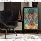 Decoupage Donkere Huid Gouden Vrouw Faux Mozaïek 0 Tissuepapier