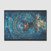 Decoupage donkere huid kale vrouw faux mozaïek 061 tissuepapier (Voorkant)