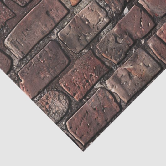 Decoupage donkerrode bakstenen muur tissuepapier (Detail)