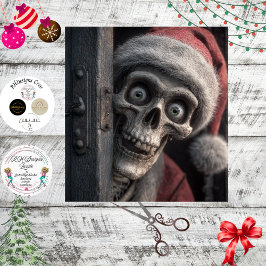 Decoupage dood serieus Kerstman skelet gluur Tissuepapier