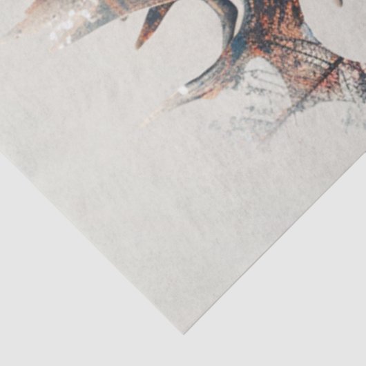 Decoupage Double Exposure Deer Profiel Tissuepapier (Detail)