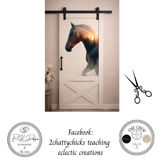 Decoupage Double Exposure Rustic Horse Wall Decor Tissuepapier