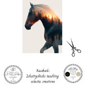 Decoupage Double Exposure Rustic Horse Wall Decor Tissuepapier