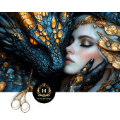 Decoupage Dragon Enchanted Woman Art Tissuepapier