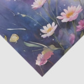 Decoupage Dragonfly met Bloemen Paarse Waterverf Tissuepapier (Detail)