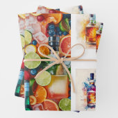 Decoupage Drank Achtergrond Likeur Flessen Inpakpapier Vel (In situ)