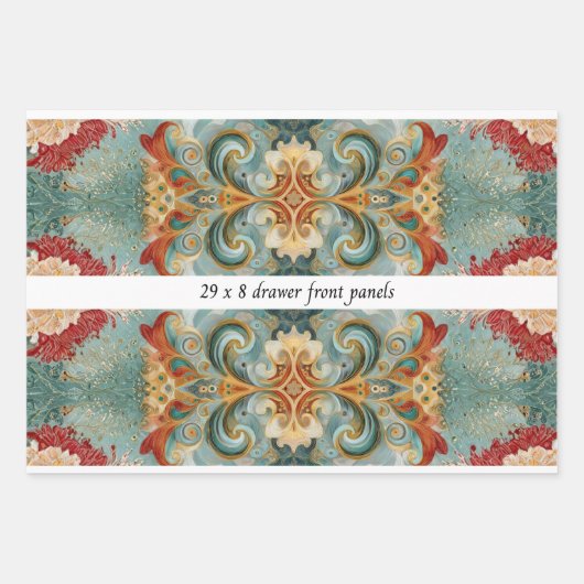 Decoupage Drawer Front 29x8 Mixed Media  Inpakpapier Vel (Voorkant)