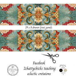 Decoupage Drawer Front 29x8 Mixed Media  Inpakpapier Vel