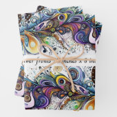 Decoupage Drawer Front 29x8 Teardrop Motif Vibrant Inpakpapier Vel (In situ)