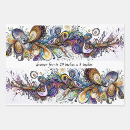 Decoupage Drawer Front 29x8 Teardrop Motif Vibrant Inpakpapier Vel