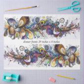 Decoupage Drawer Front 29x8 Teardrop Motif Vibrant Tissuepapier (Craft)