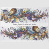 Decoupage Drawer Front 29x8 Teardrop Motif Vibrant Tissuepapier (Voorkant)