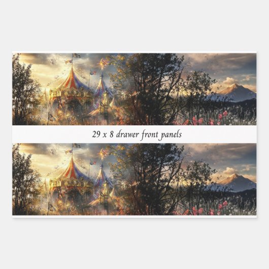 Decoupage Drawer Front Big Top Carnival Panel  Inpakpapier Vel (Voorkant)