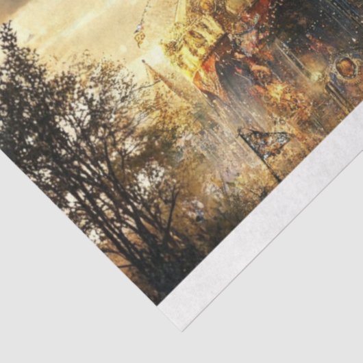 Decoupage Drawer Front Big Top Carnival Panel  Tissuepapier (Detail)