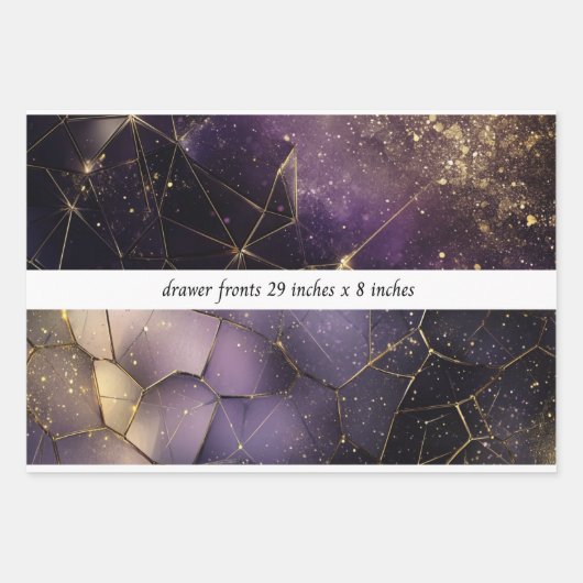 Decoupage Drawer Fronts 29x8 Geometric Cosmic Inpakpapier Vel (Voorkant)