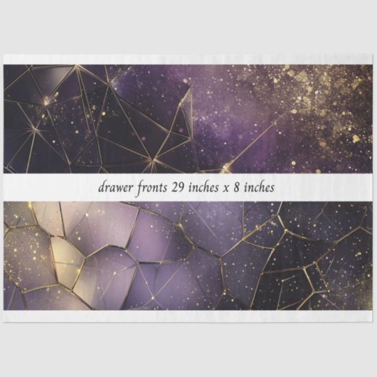 Decoupage Drawer Fronts 29x8 Geometric Cosmic  Tissuepapier (Voorkant)