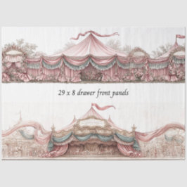 Decoupage Drawer Fronts Rococo Pastel Circus Tents Tissuepapier