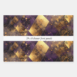Decoupage Drawer Panel Luxe Diamond Purple Gold Inpakpapier Vel